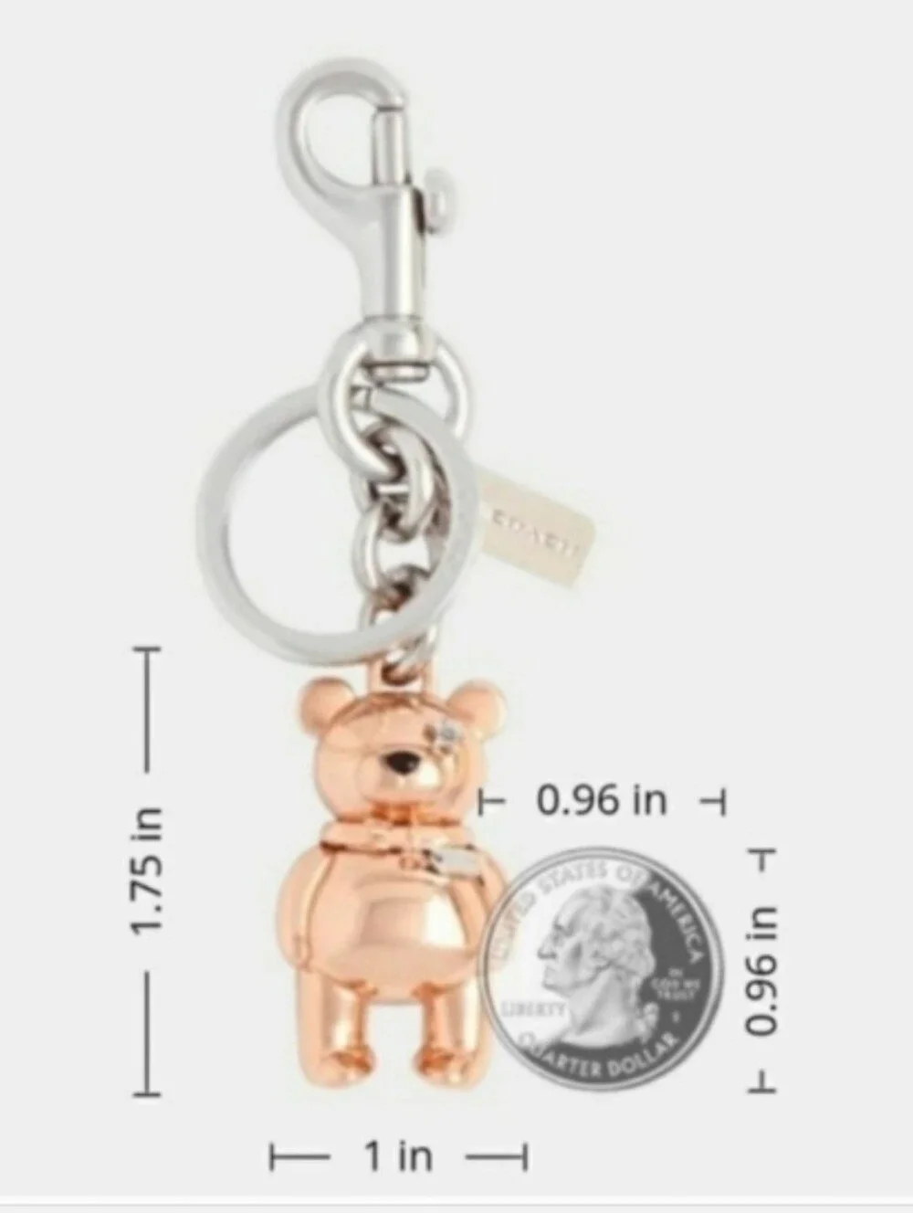 Coach Rose Gold 3D Bag Charm Keychain Limited Edition